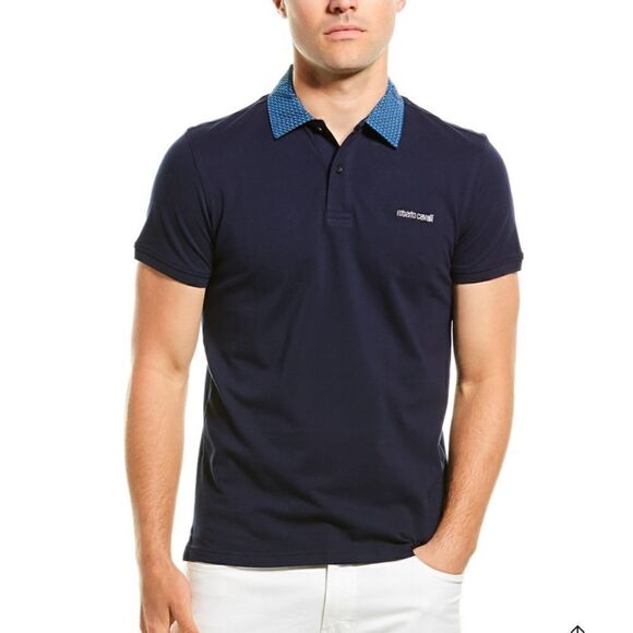 Roberto Cavalli Men's Polo Shirt in Navy